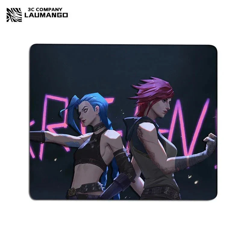 Arcane Computer Mat featuring stylish characters, perfect for gaming setups.